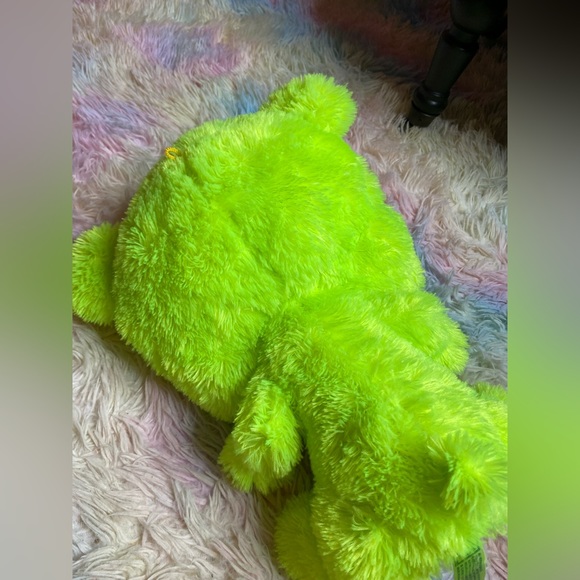 RARE classic toy company vintage neon yellow green bear plush - Picture 5 of 7